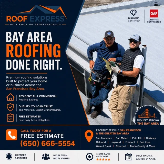 Image accompanying a ROOF EXPRESS Field Note about roofing for San Francisco, California.