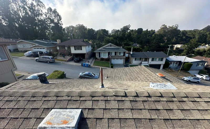 ROOF EXPRESS photo from a roof repair project in San Bruno, California.