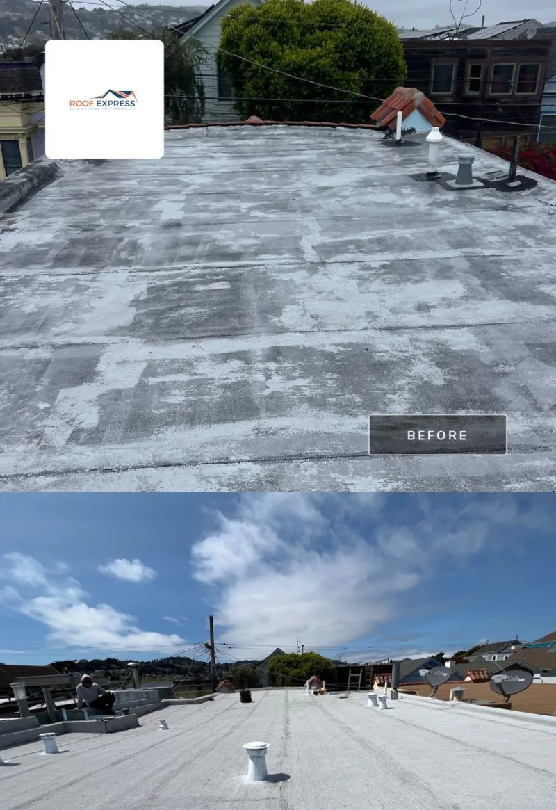 Roofing Project Photo — San Francisco, CA ROOF EXPRESS photo from a roofing project in San Francisco, California in the Before and After gallery.