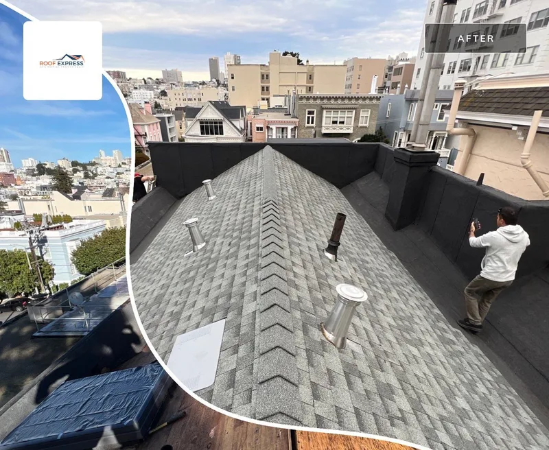 Roofing Project Photo — San Francisco, CA ROOF EXPRESS photo from a roofing project in San Francisco, California in the Before and After gallery.