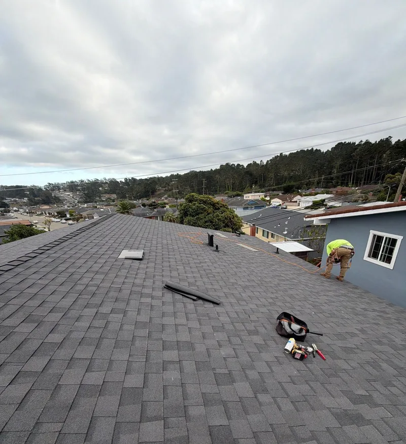 Roof replacement Project Photo — South San Francisco, CA ROOF EXPRESS photo from a roof replacement project in South San Francisco, California.
