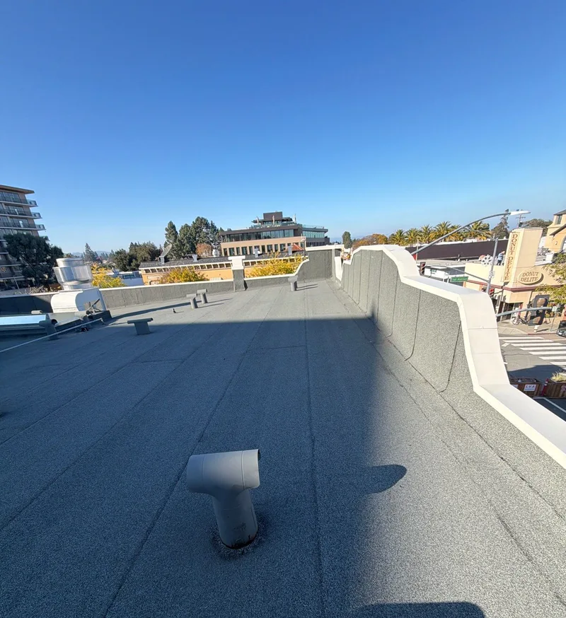 ROOF EXPRESS photo from a commercial roofing project in San Mateo, California.