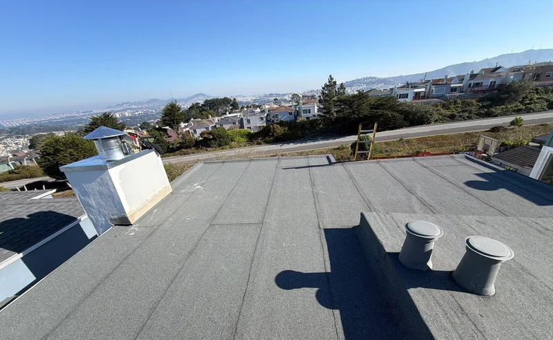 ROOF EXPRESS photo from a flat-roofing service project in Daly City, California.
