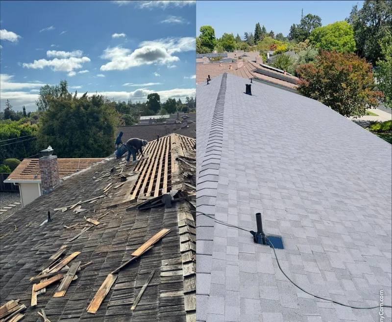 ROOF EXPRESS photo from a roofing project in Mountain View, California in the Before and After gallery.