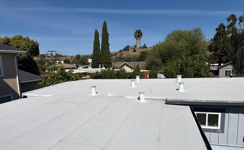 ROOF EXPRESS photo from a flat-roofing service project in Fremont, California.