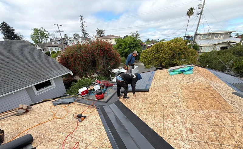 Residential roofing Project Photo — Oakland, CA ROOF EXPRESS photo from a residential roofing project in Oakland, California.