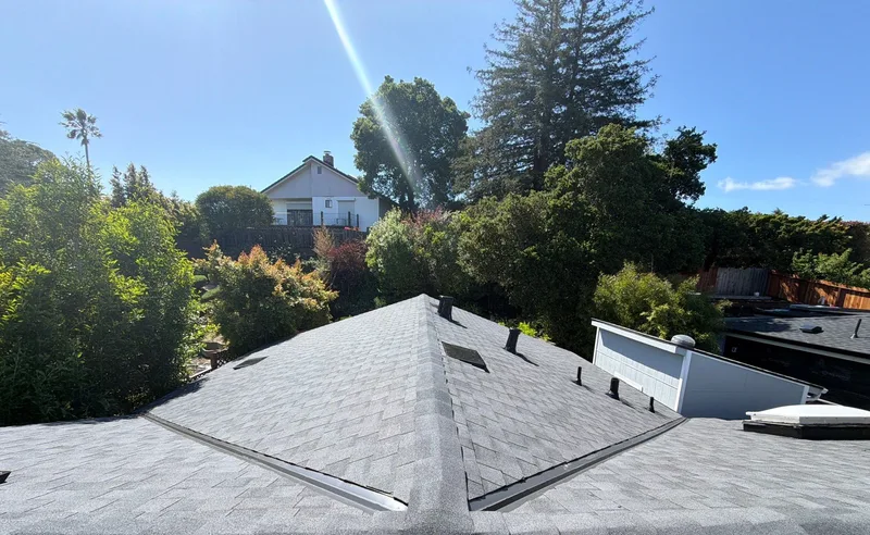 ROOF EXPRESS photo from a residential roofing project in Belmont, California.