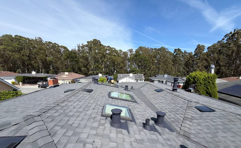 ROOF EXPRESS photo from a residential roofing project in San Bruno, California.
