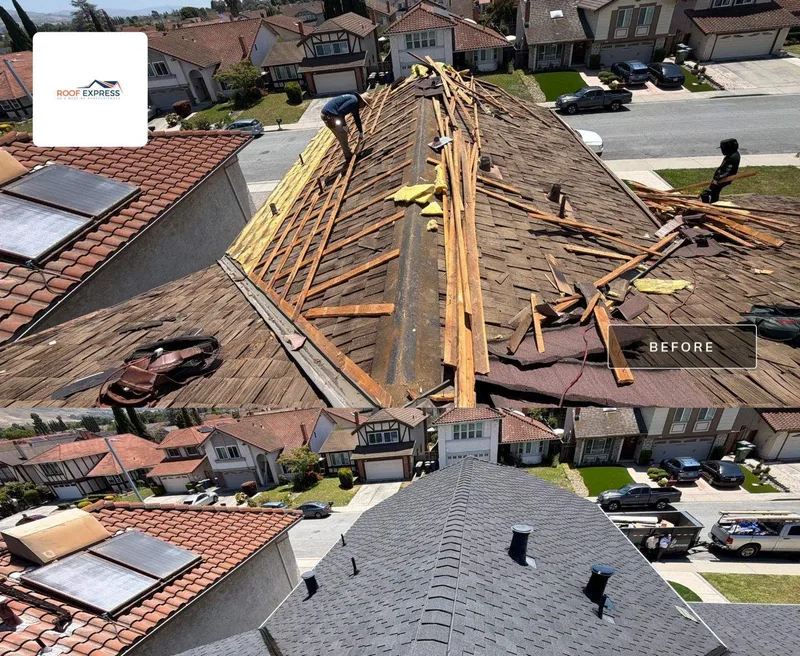 ROOF EXPRESS photo from a roofing project in Milpitas, California in the Before and After gallery.