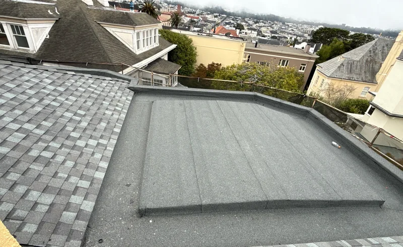 ROOF EXPRESS photo from a flat-roofing service project in San Francisco, California.