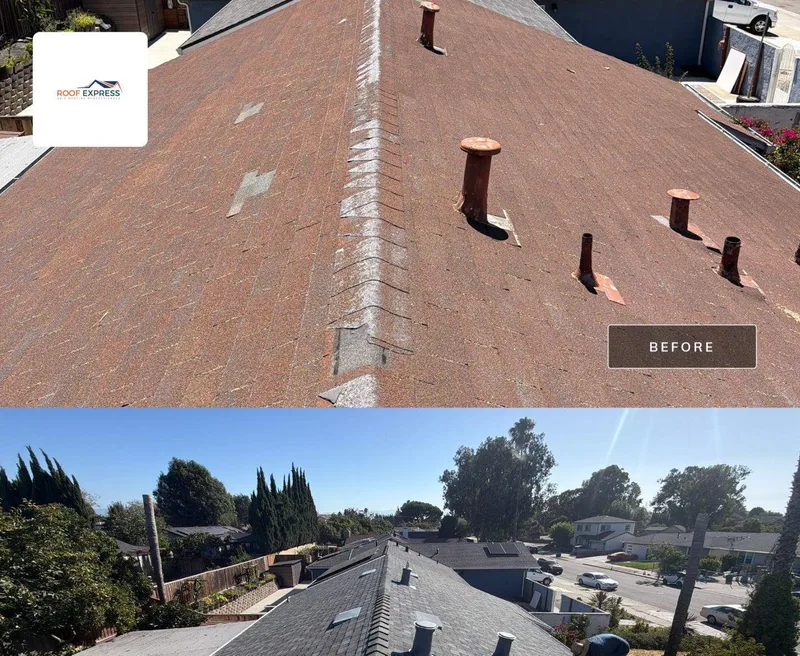 ROOF EXPRESS photo from a roofing project in San Jose, California in the Before and After gallery.